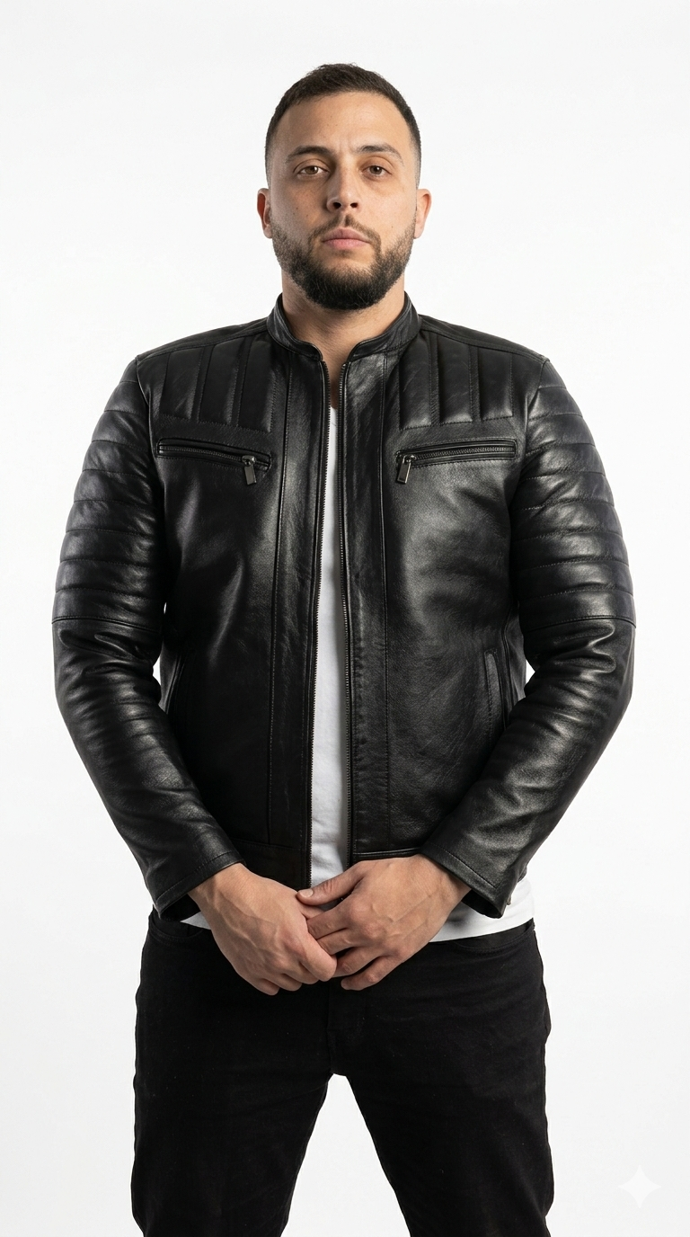🖤 Veste Black Crown –- 100% cuir